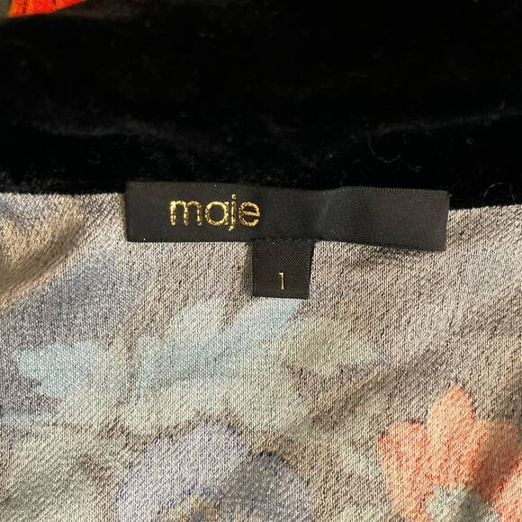 Maje Ruelli Imprime Blue Orange Floral Dress - Picture 8 of 9